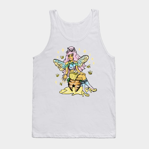 Queen Bee Honey Comb Kawaii Pastel Goth Tank Top by LunaElizabeth